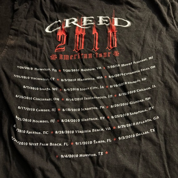 Creed 2010 Band Concert Tour T-Shirt size large fading and cracking - Picture 7 of 11